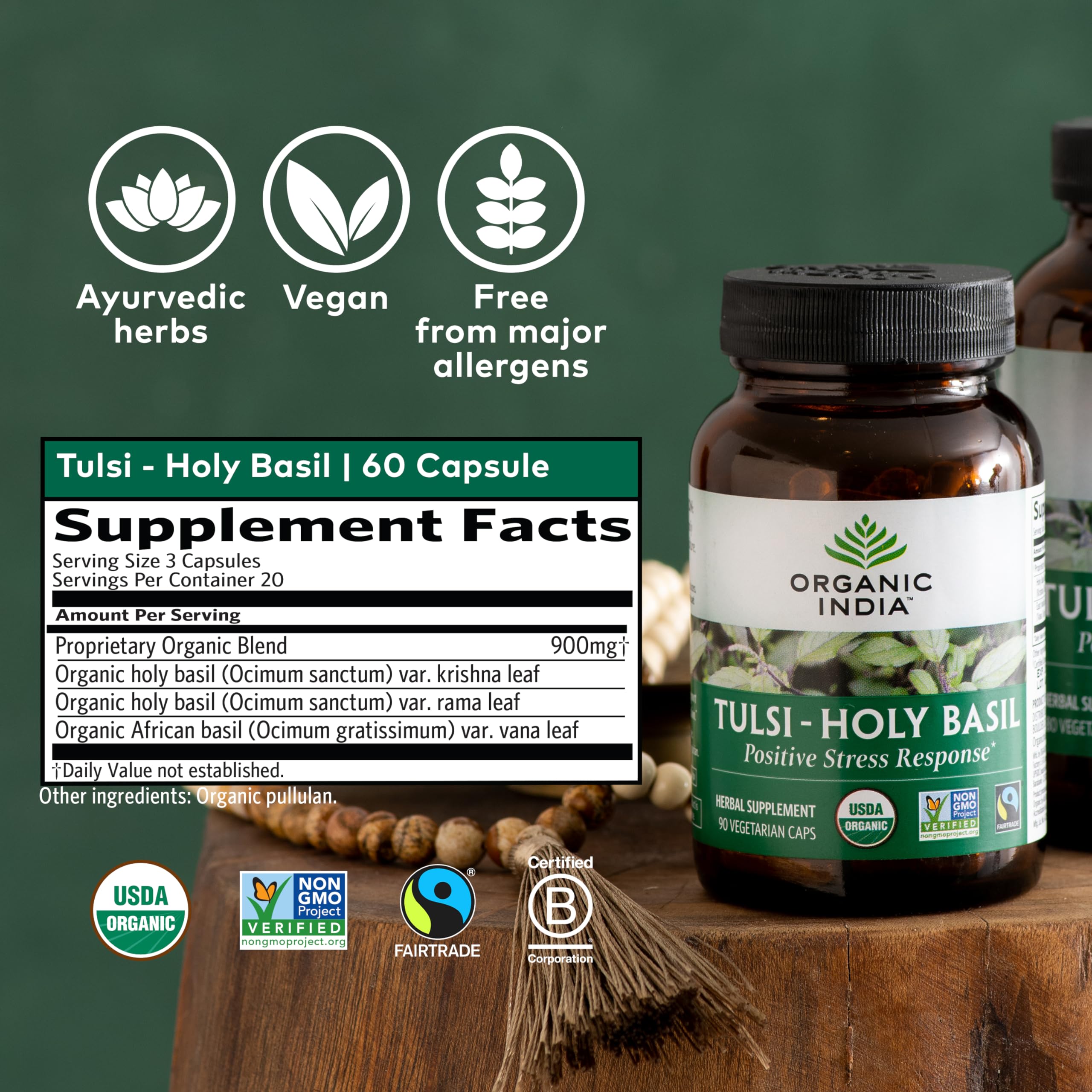 Foto 6 | Suplemento Organic India Tulsi Holy Basil 90 Cápsulas - Venta Internacional.