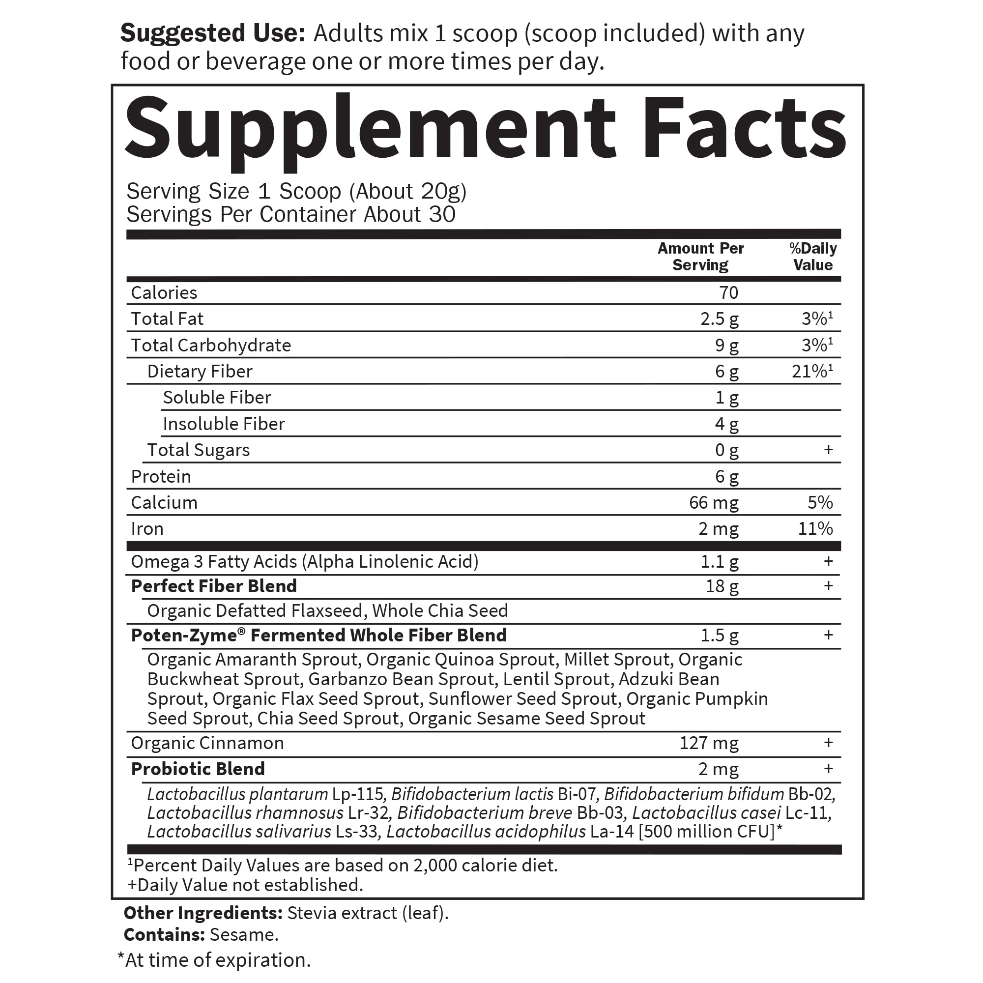 Foto 6 pulgar | Suplemento Garden Of Life Super Seed Fiber 600 G En Polvo - Venta Internacional.