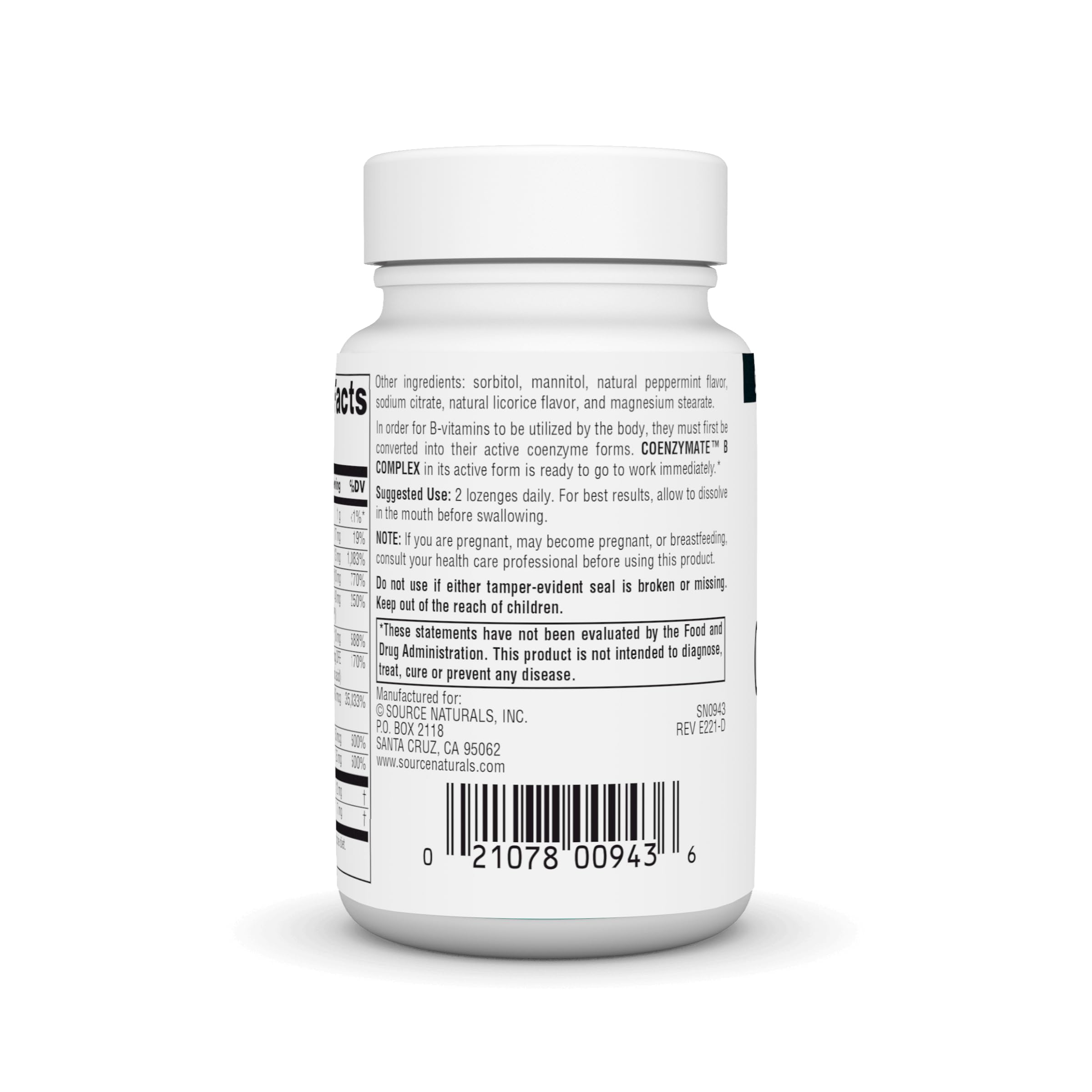 Foto 4 pulgar | Pastillas Source Naturals Coenzymate B Complex 60 Unidades - Venta Internacional.