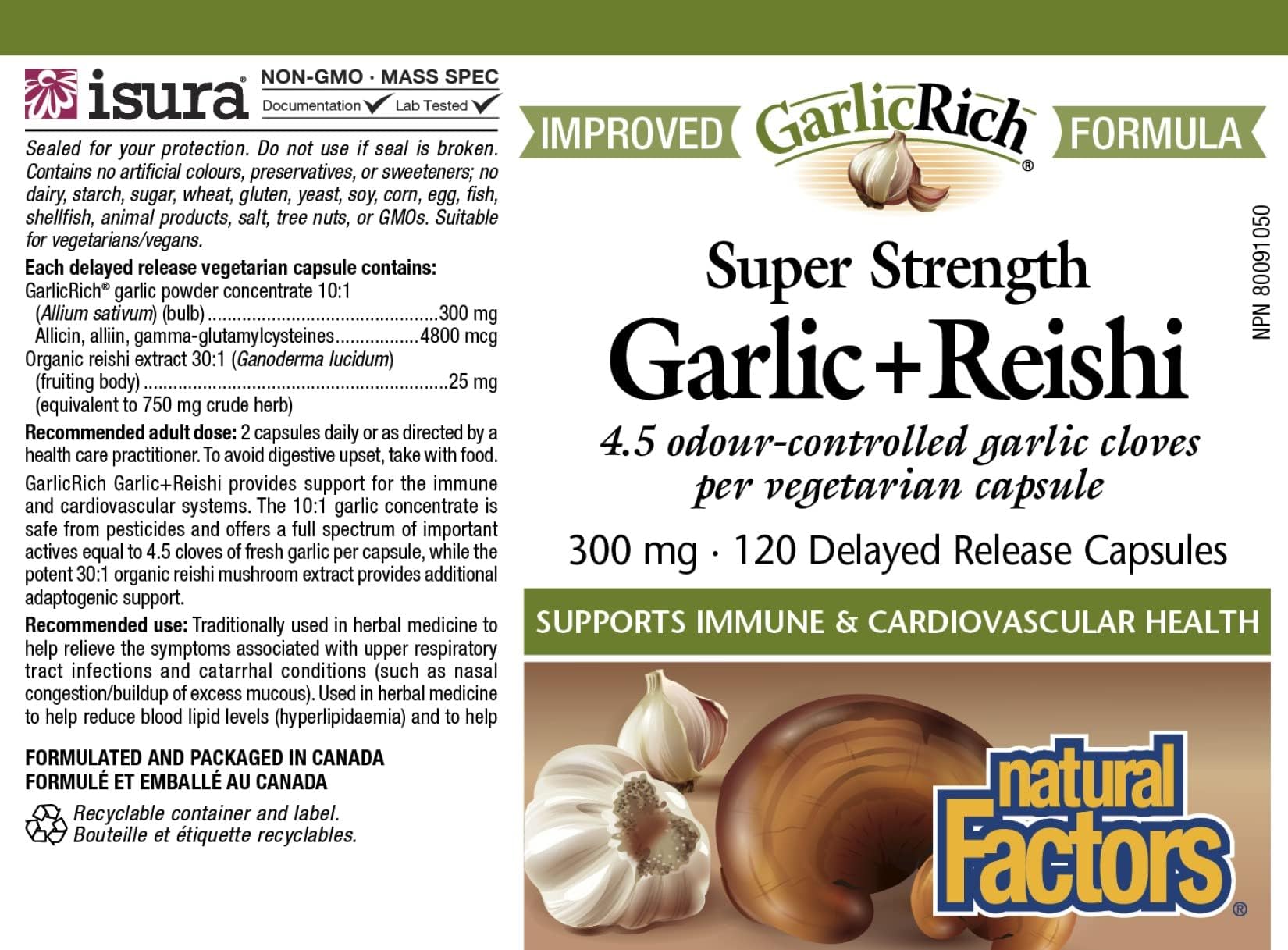 Foto 6 pulgar | Complementa Natural Factors Garlicrich Con Reishi 120 Cápsulas - Venta Internacional.