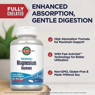 Foto 4 | Suplemento Kal Glicinato De Magnesio Activgels 315 Mg 90 Cápsulas Blandas - Venta Internacional.