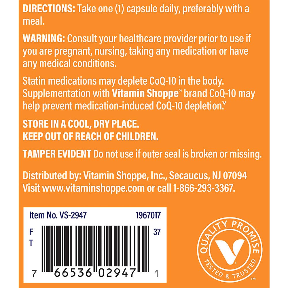 Foto 6 pulgar | Suplemento The Vitamin Shoppe Coq-10 100 Mg 180 Cápsulas - Venta Internacional.