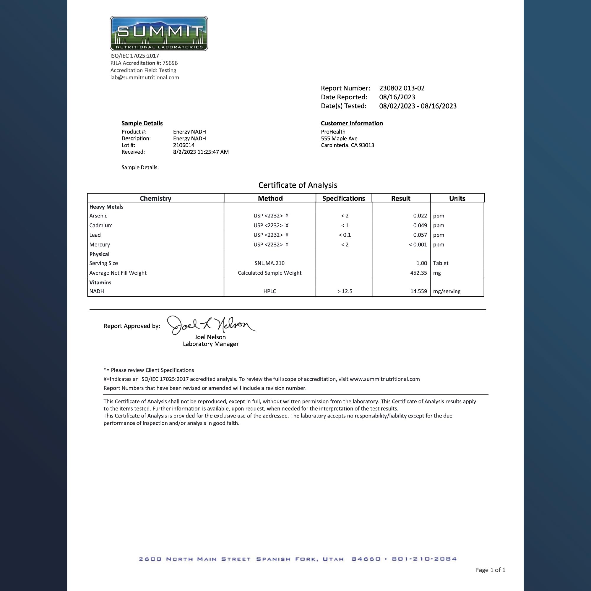 Foto 3 | Suplemento Prohealth Energy Nadh 12,5 Mg 90 Comprimidos - Venta Internacional.
