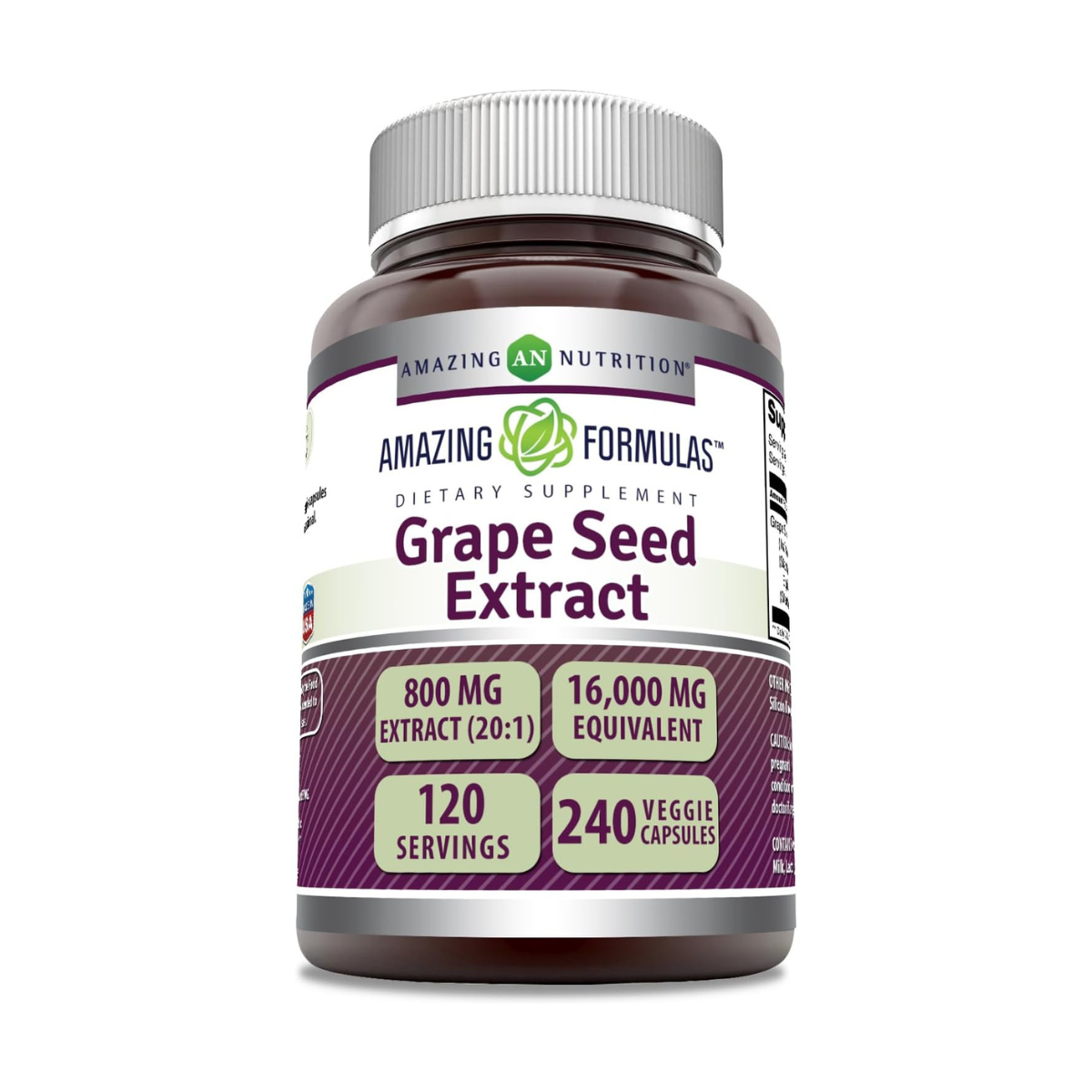 Amazing Formulas Extracto De Semilla De Uva 16,000 Mg 240 Cápsulas | Antioxidante, Corazón Y Colágeno