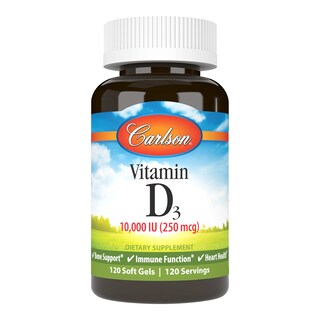 Foto 1 | Suplementos De Vitamina D Carlson Vitamina D3 10000 Ui 120 Cápsulas Blandas - Venta Internacional.