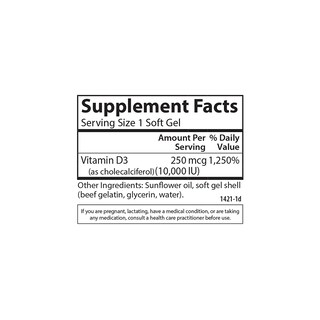 Foto 4 | Suplementos De Vitamina D Carlson Vitamina D3 10000 Ui 120 Cápsulas Blandas - Venta Internacional.
