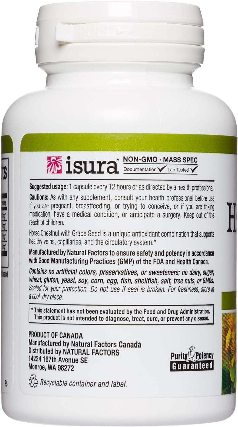 Foto 5 pulgar | Suplemento Natural Factors Herbalfactors Horse Chestnut 60 Cápsulas - Venta Internacional.