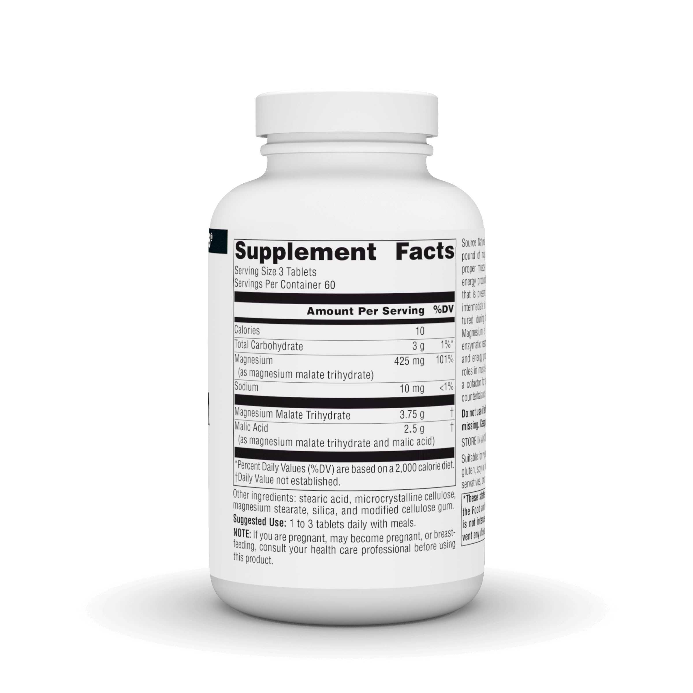 Foto 3 pulgar | Supplement Source Naturals Malato De Magnesio 3750 Mg 180 Comprimidos - Venta Internacional.