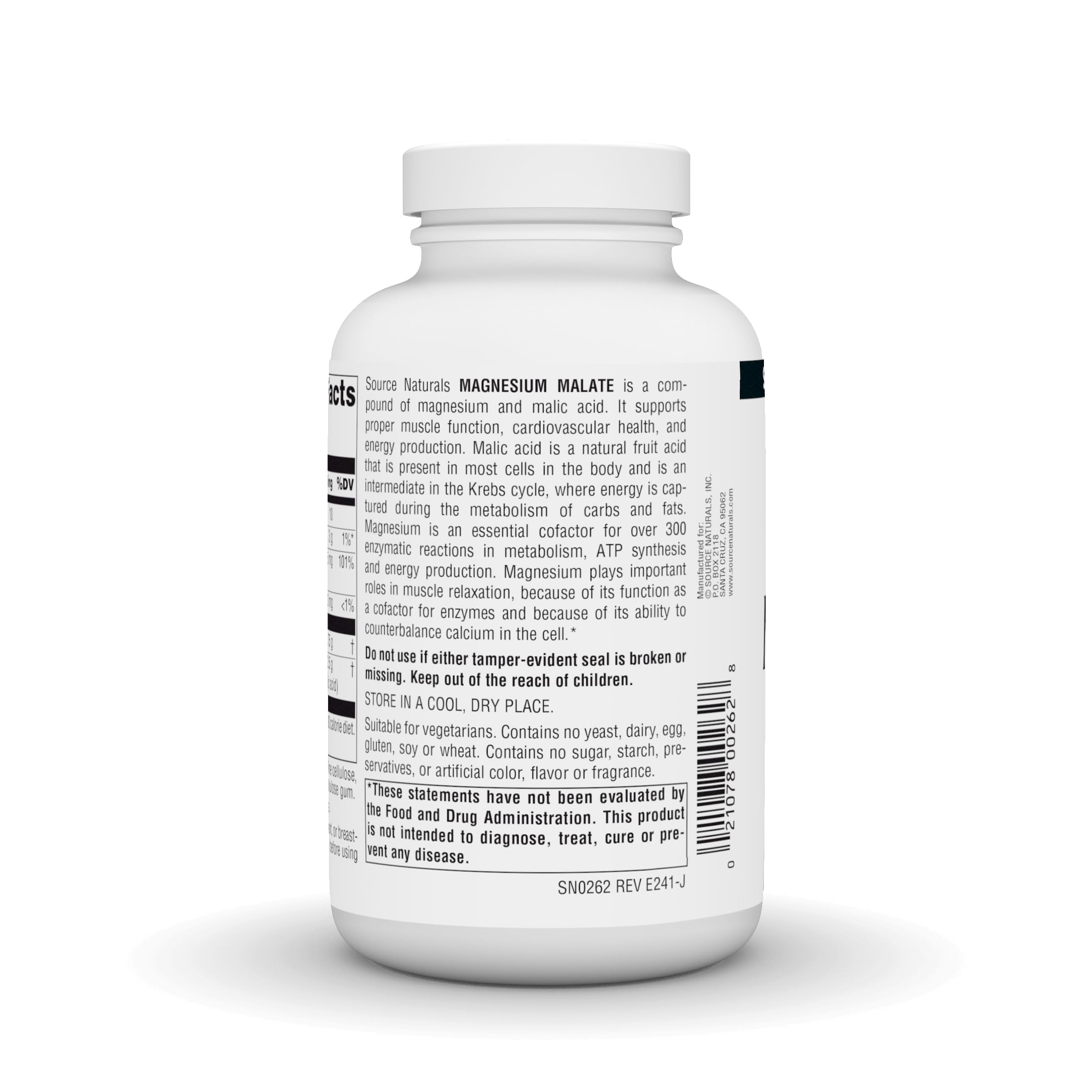 Foto 4 pulgar | Supplement Source Naturals Malato De Magnesio 3750 Mg 180 Comprimidos - Venta Internacional.
