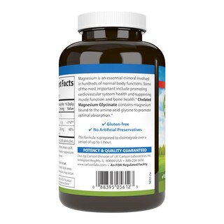 Foto 3 | Suplemento Carlson De Magnesio Quelado 200 Mg 180 Tabletas - Venta Internacional.