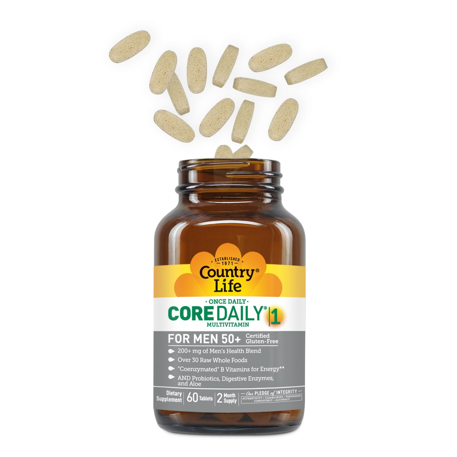Foto 3 pulgar | Multivitamínico Country Life Core Daily-1 Para Hombres De 50 A Más De 60 Comprimidos - Venta Internacional.
