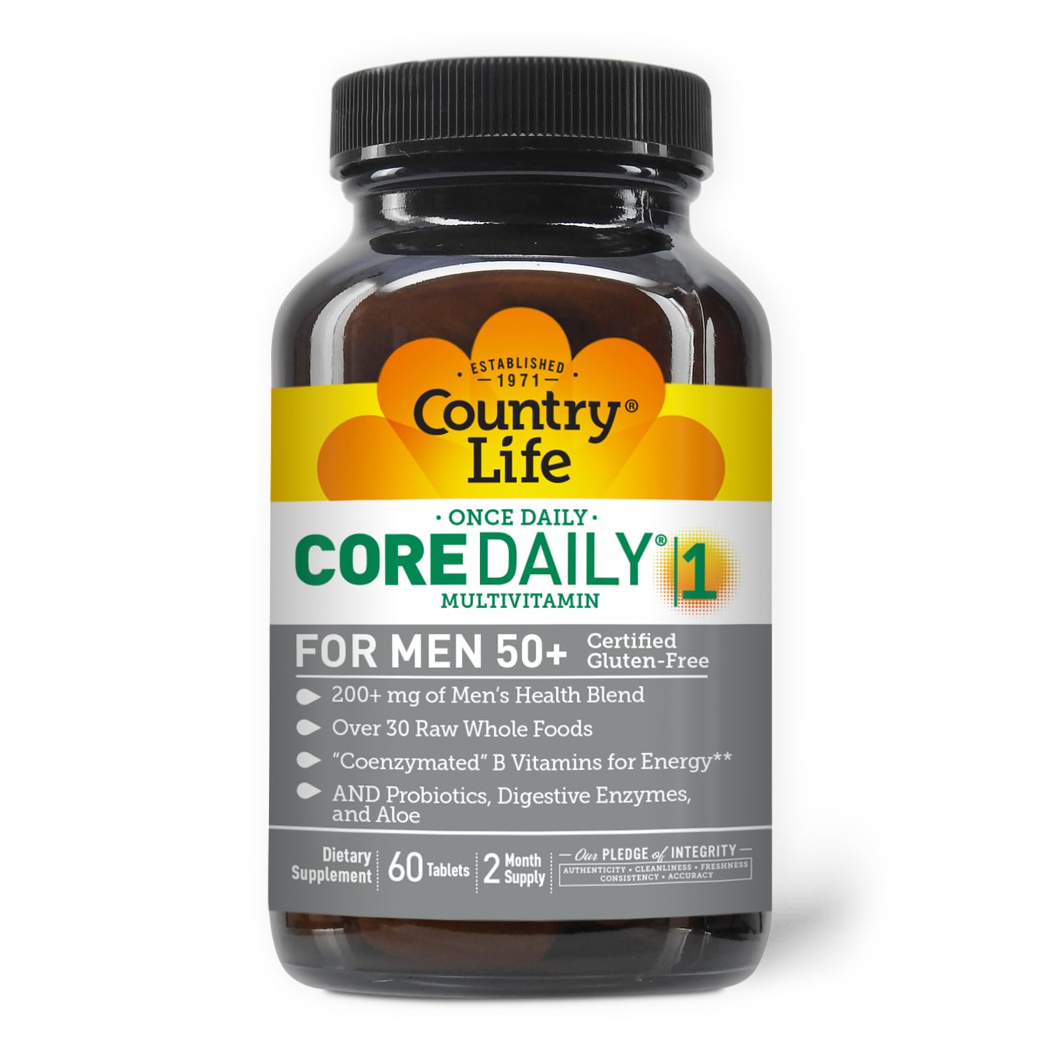 Foto 4 pulgar | Multivitamínico Country Life Core Daily-1 Para Hombres De 50 A Más De 60 Comprimidos - Venta Internacional.
