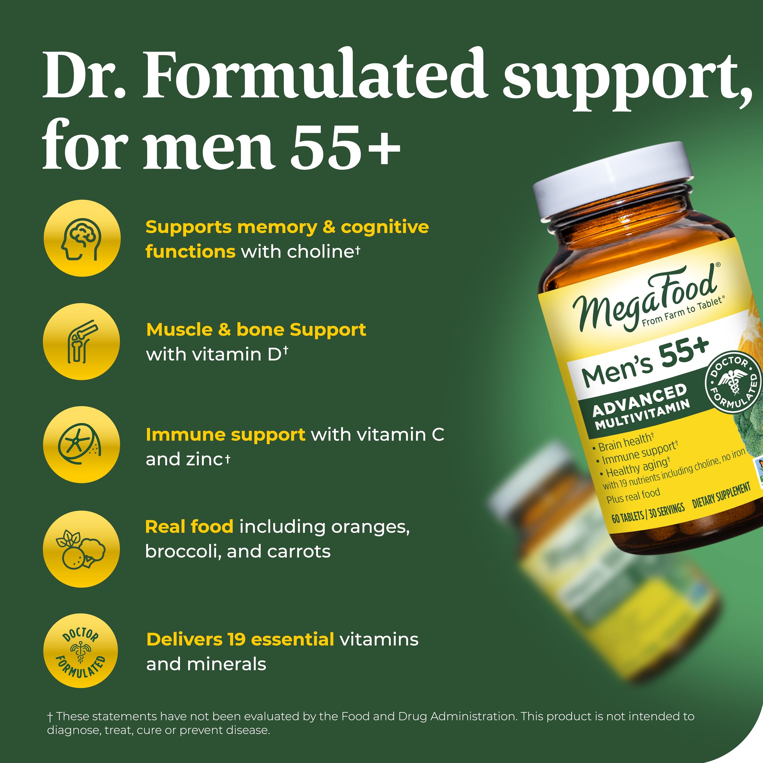 Foto 7 pulgar | Multivitamínico Megafood Men 55+ Advanced 60 Comprimidos - Venta Internacional.