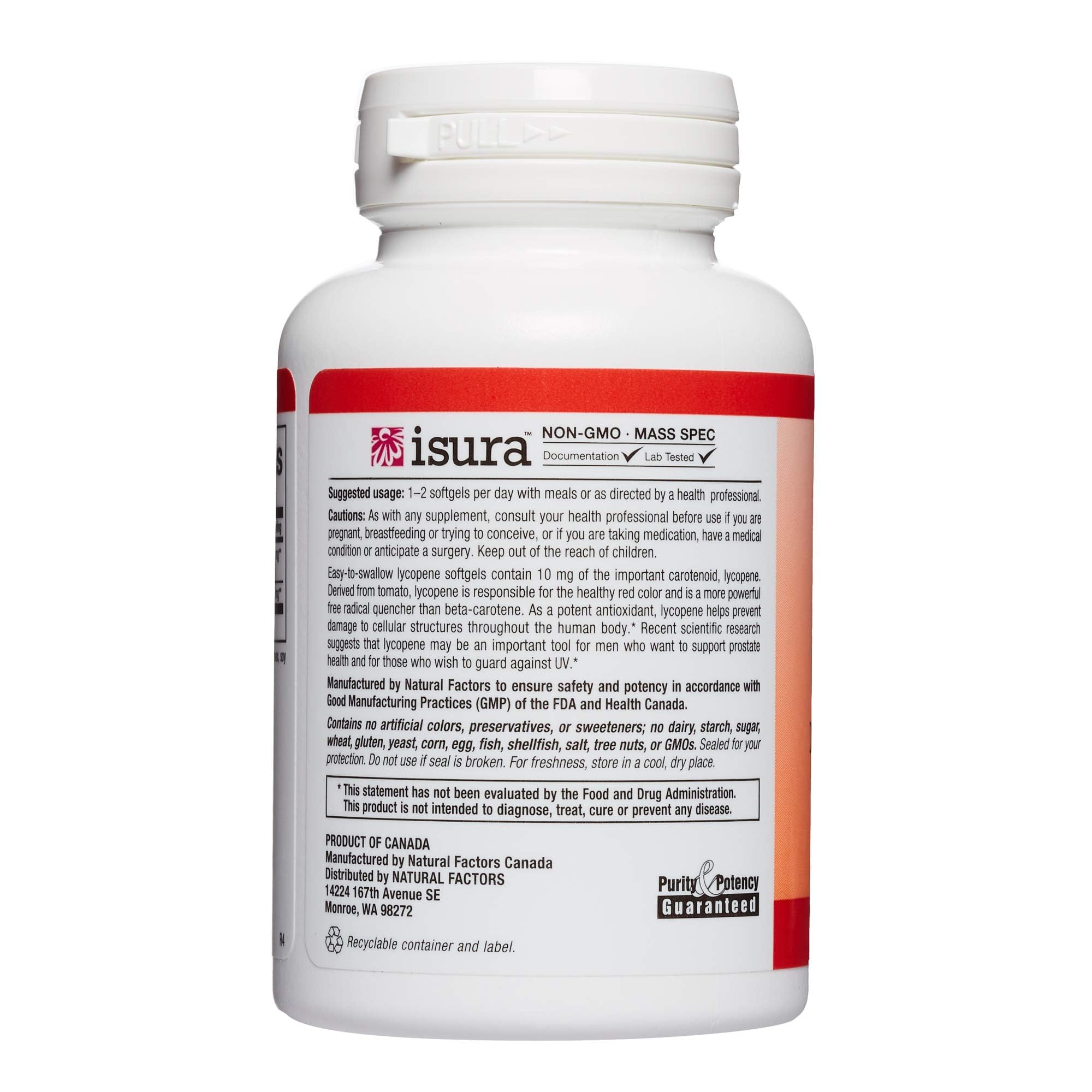 Foto 5 pulgar | Suplemento Natural Factors Con Licopeno, 10 Mg, Antioxidante, 60 Cápsulas Blandas - Venta Internacional.