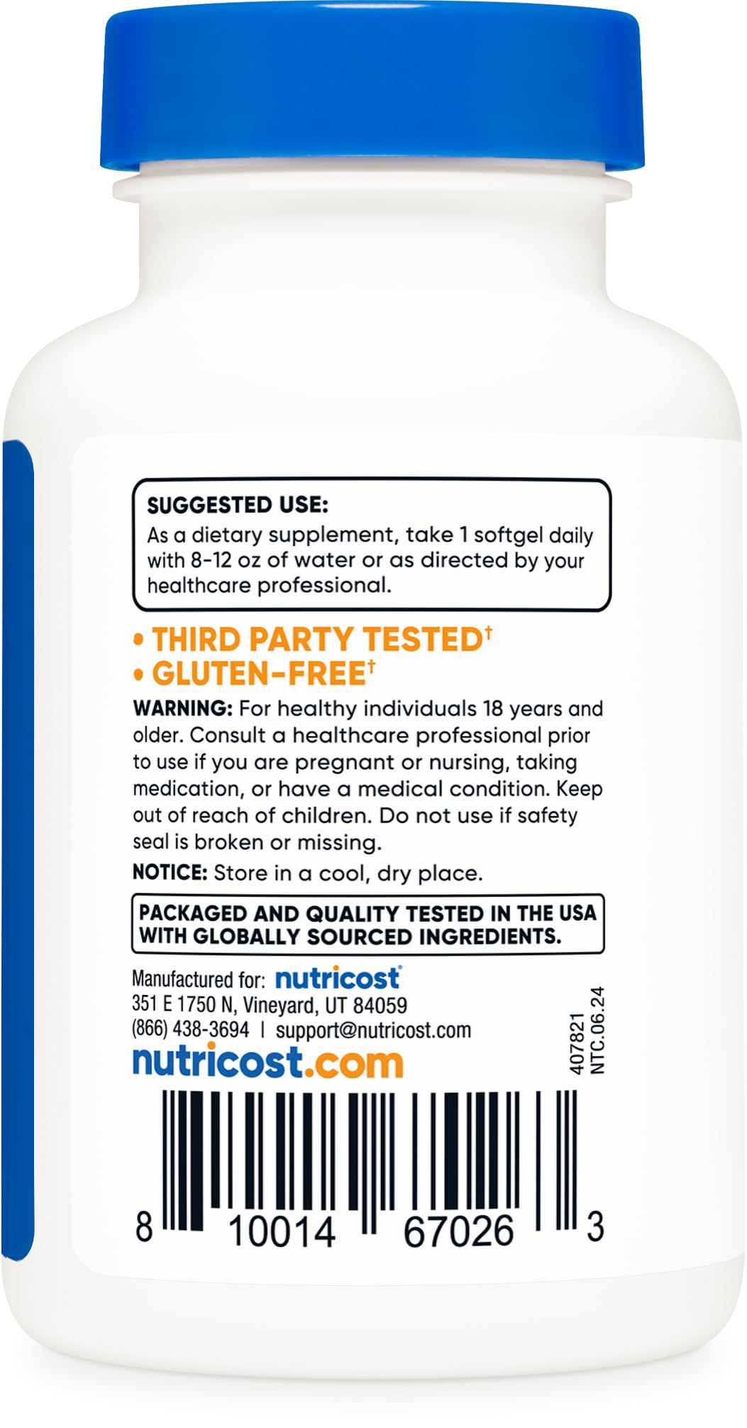 Foto 5 pulgar | Suplemento Nutricost De Biotina, 10.000 Mcg, 150 Cápsulas Blandas, Sin Gluten - Venta Internacional.