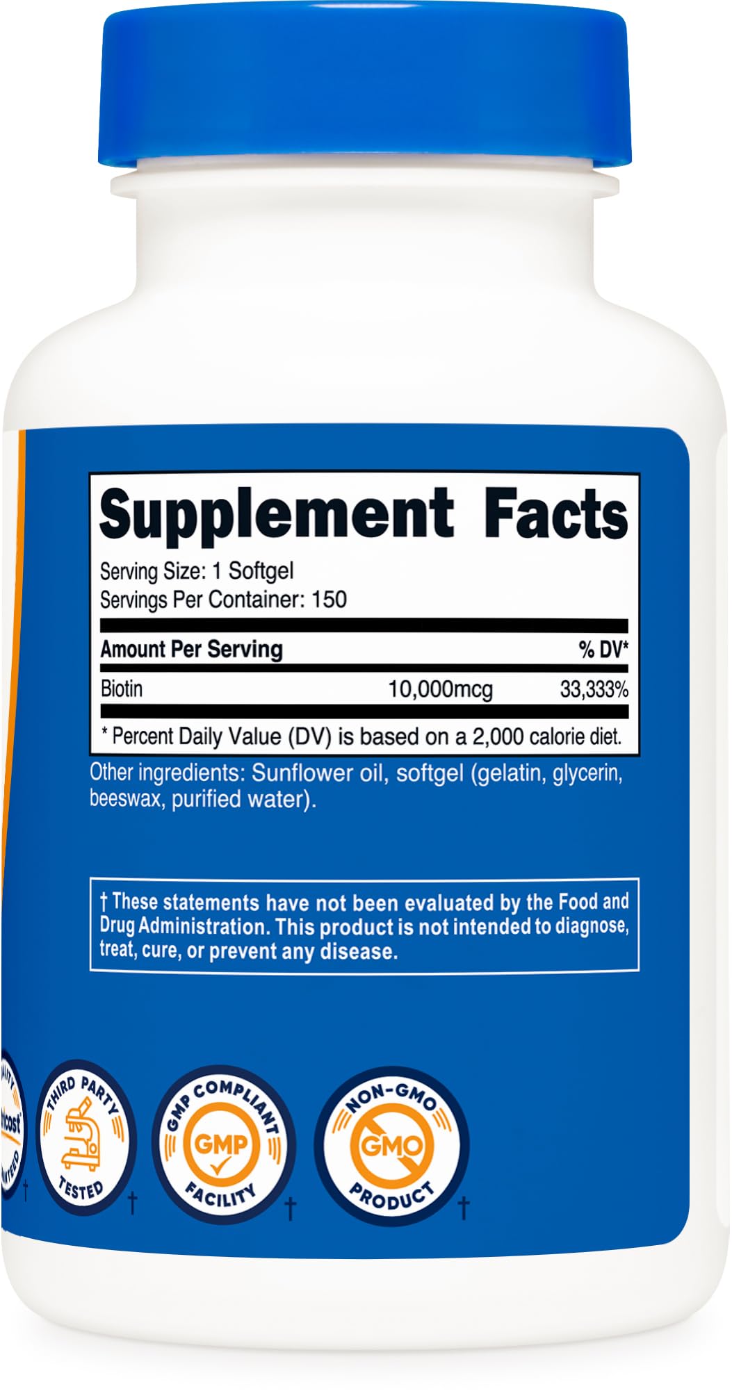 Foto 6 pulgar | Suplemento Nutricost De Biotina, 10.000 Mcg, 150 Cápsulas Blandas, Sin Gluten - Venta Internacional.