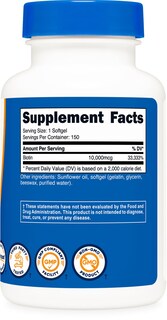 Foto 5 | Suplemento Nutricost De Biotina, 10.000 Mcg, 150 Cápsulas Blandas, Sin Gluten - Venta Internacional.
