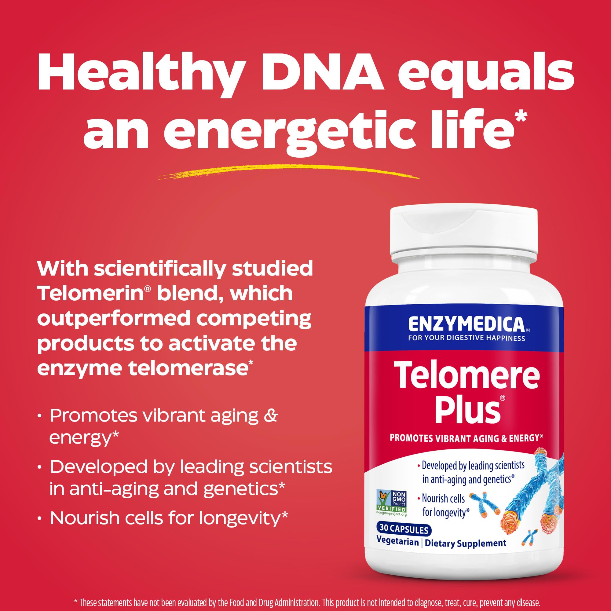 Foto 5 pulgar | Suplemento Enzymedica Telomere Plus 30 Cápsulas - Venta Internacional.
