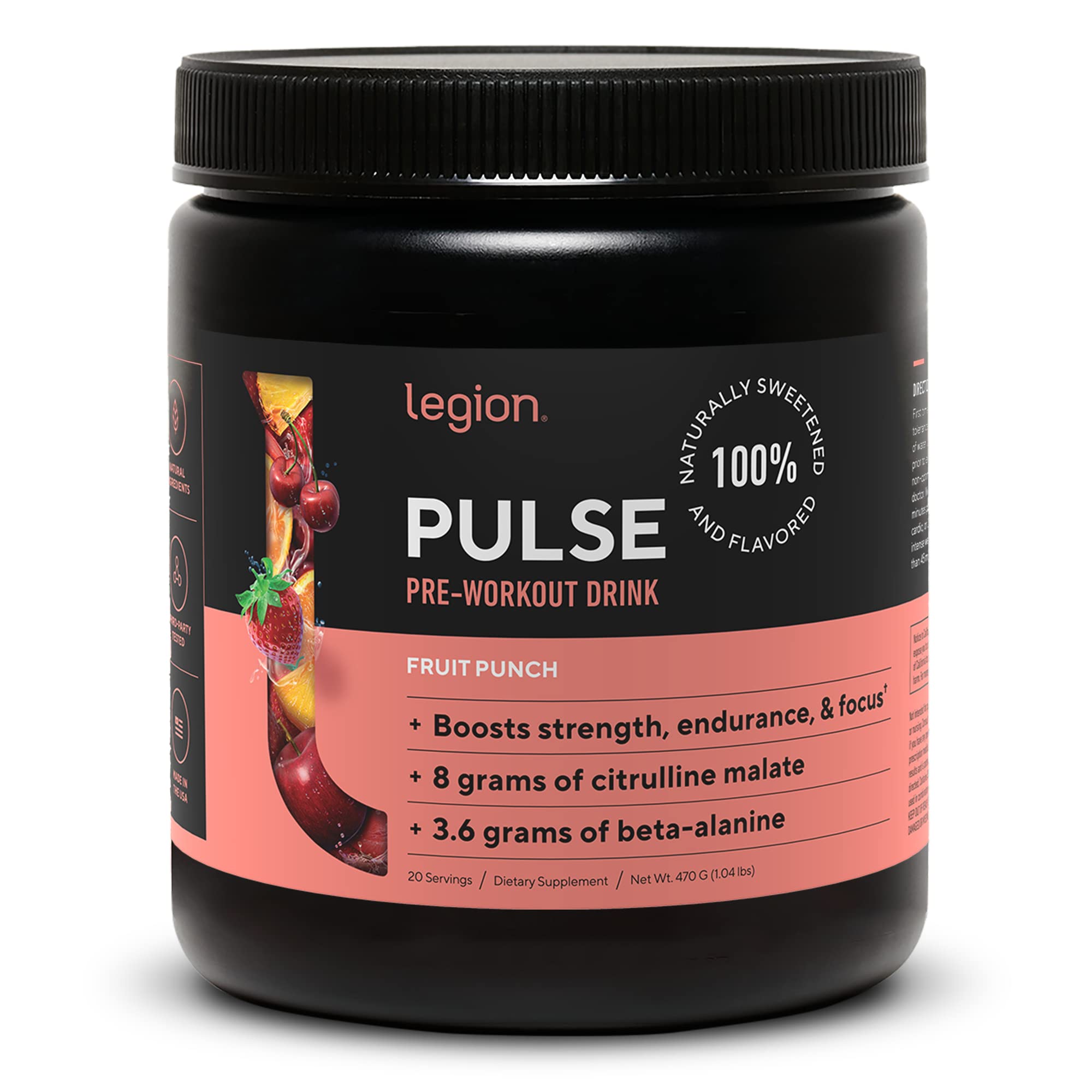 Foto 2 pulgar | Suplemento Para Antes Del Entrenamiento Legion Pulse Boost Energy - Fruit Punch - Venta Internacional.
