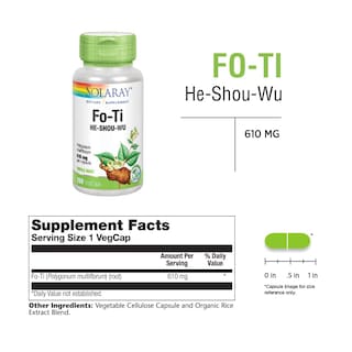 Foto 2 | Suplemento Solaray Foti Hoshouwu 610 Mg 100 Cápsulas - Venta Internacional.