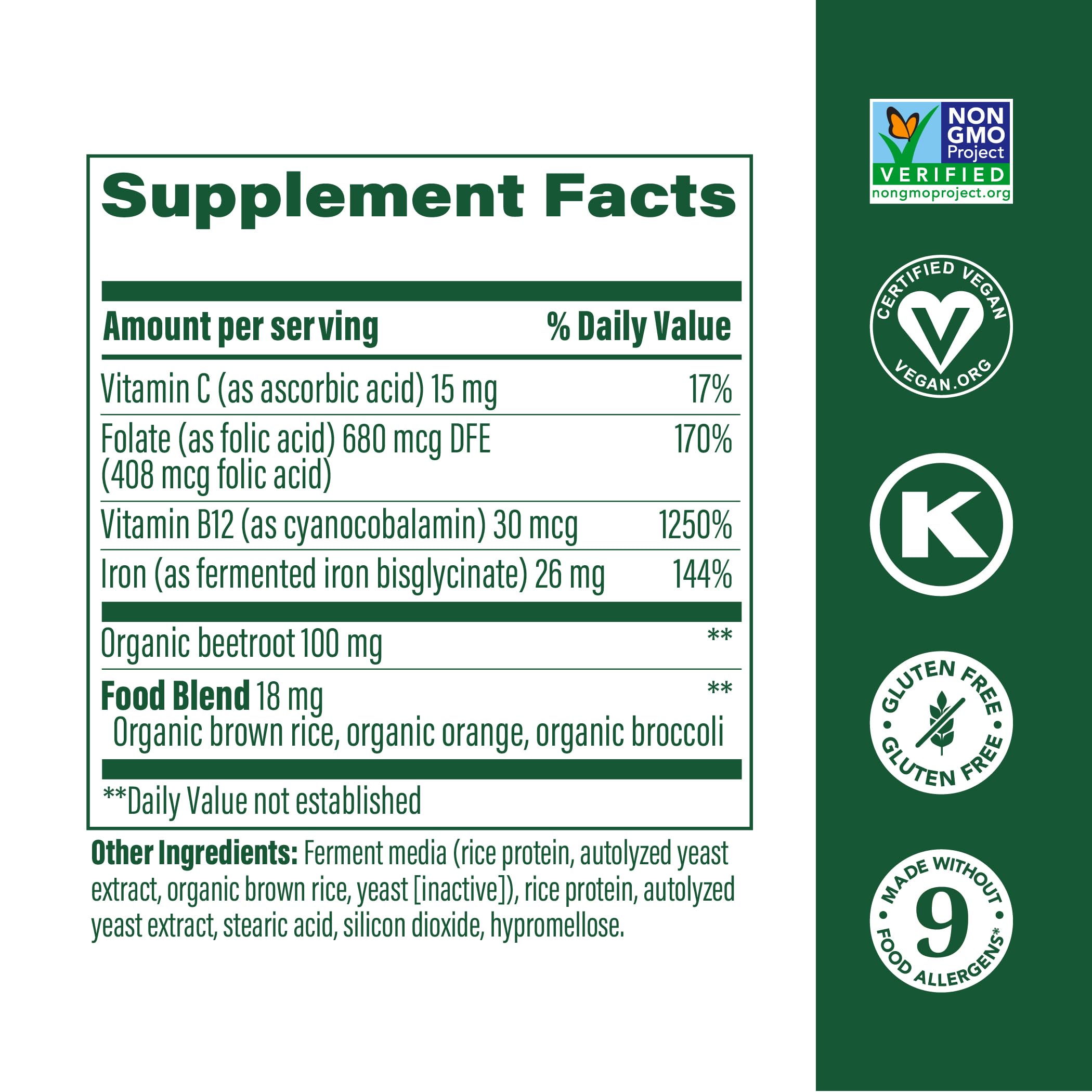 Foto 4 pulgar | Suplemento De Hierro Megafood Blood Builder Minis 60 Comprimidos - Venta Internacional.
