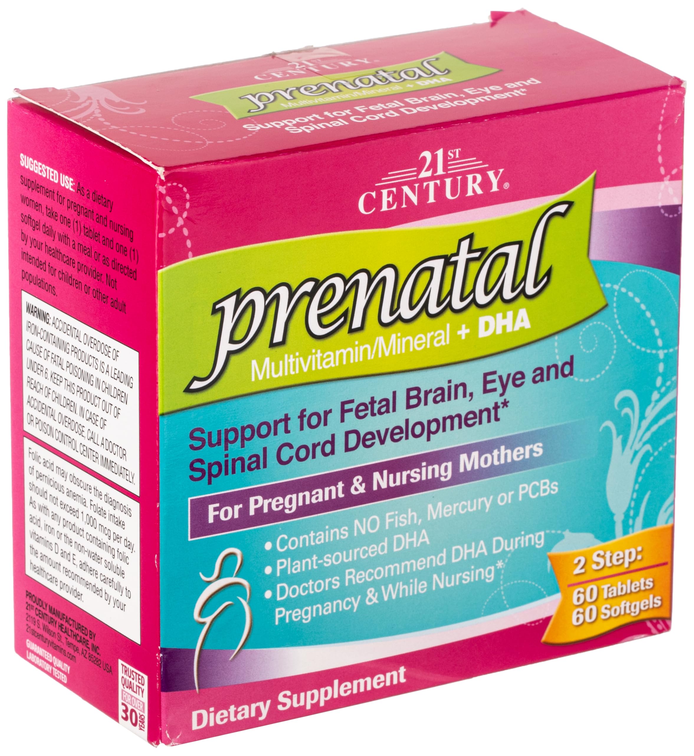 Foto 2 pulgar | Suplemento Multivitamínico Prenatal Del Siglo Xxi Con Dha, 60 Tabletas - Venta Internacional.