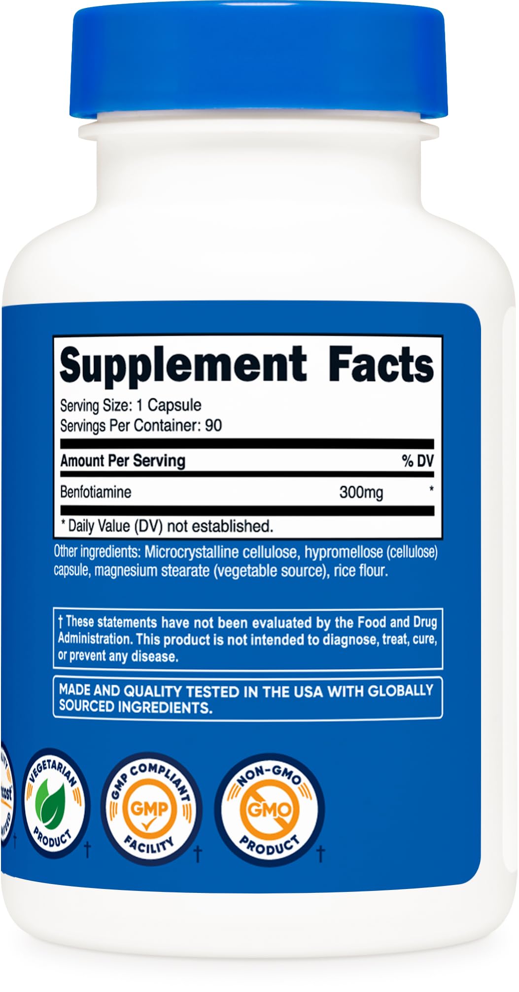 Foto 6 pulgar | Suplemento Nutricost Benfotiamina 300 Mg 90 Cápsulas - Venta Internacional.