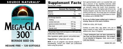 Foto 4 | Aceite De Semilla De Borraja Mega-gla 300 De Supplement Source Naturals, 120 Cápsulas Blandas - Venta Internacional.