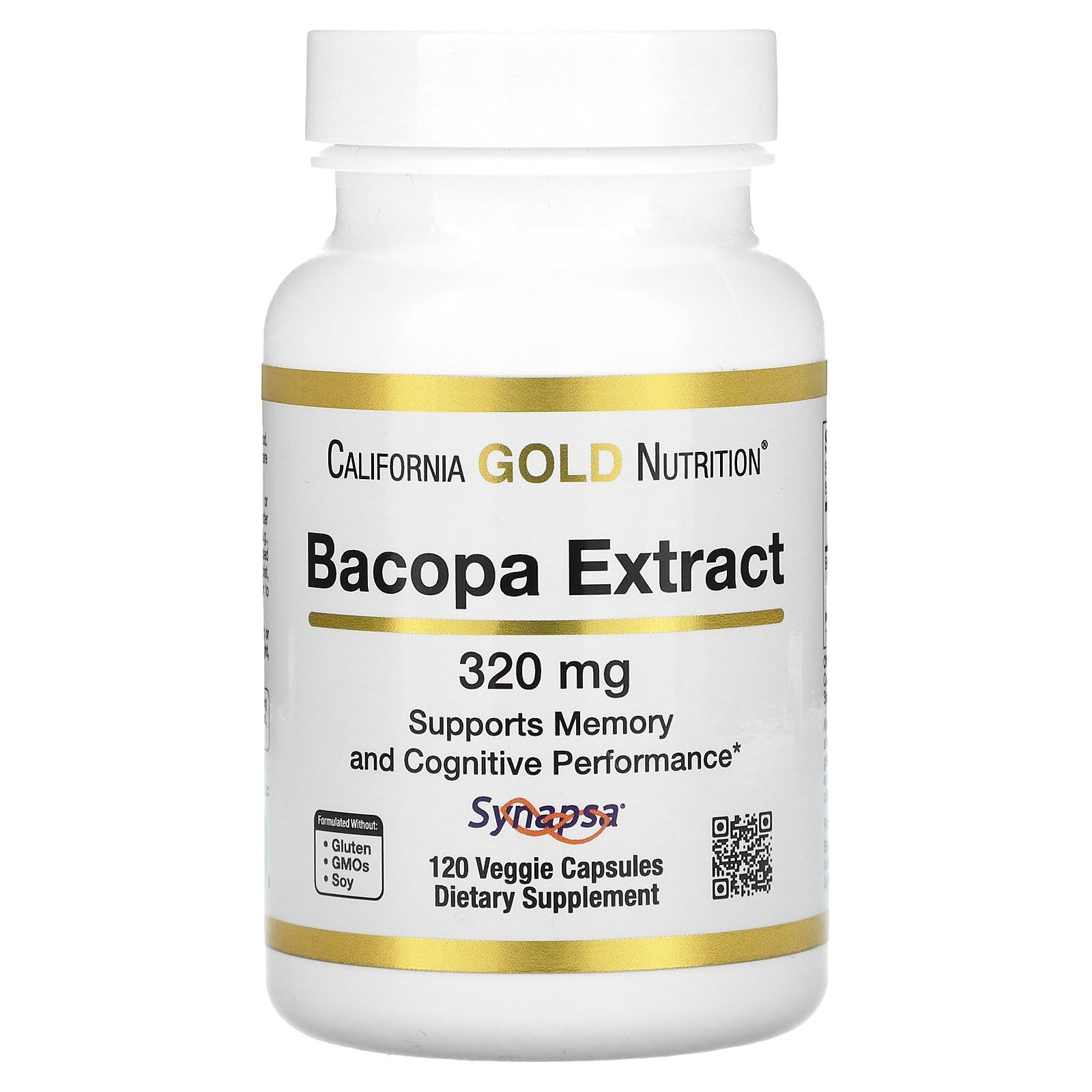 Foto 2 pulgar | Suplemento De Extracto De Bacopa De California Gold Nutrition 320 Mg - Venta Internacional.