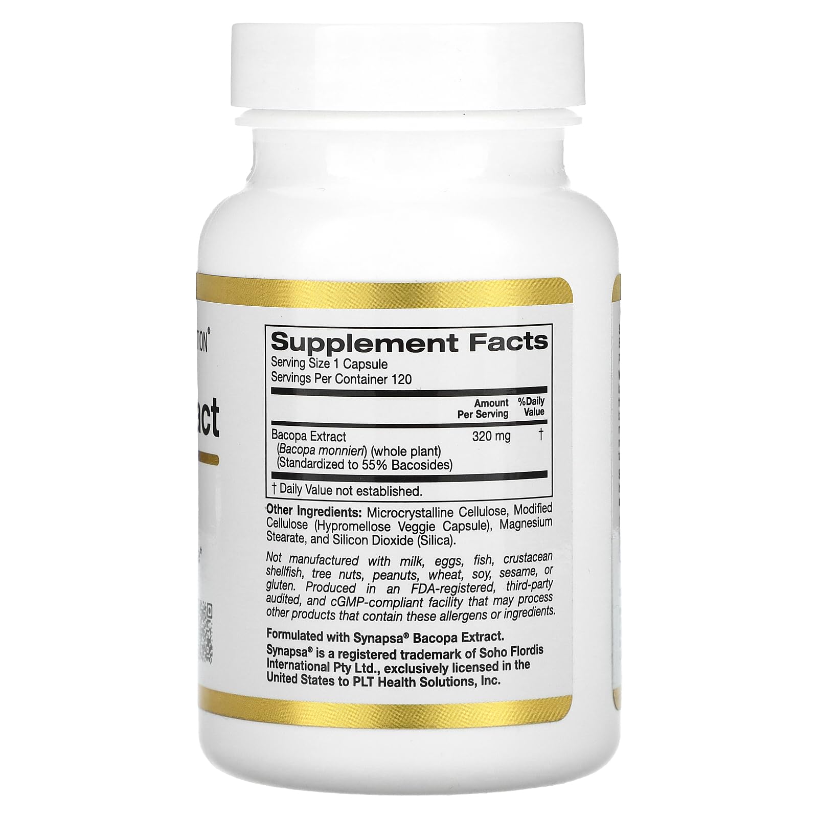 Foto 2 | Suplemento De Extracto De Bacopa De California Gold Nutrition 320 Mg - Venta Internacional.