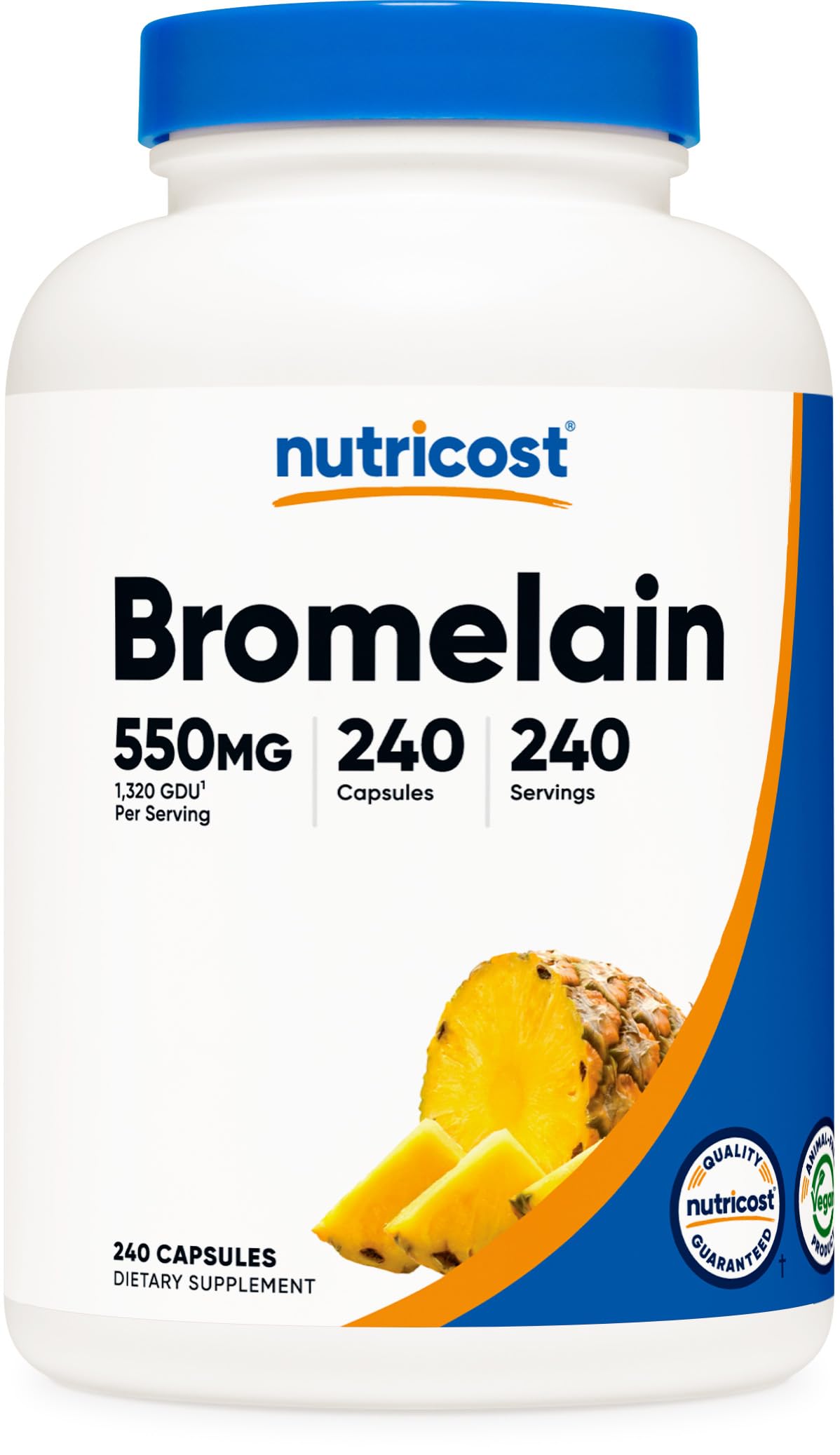 Foto 2 pulgar | Suplemento Nutricost, Cápsulas De Bromelina, 550 Mg, 240 Veganas - Venta Internacional.
