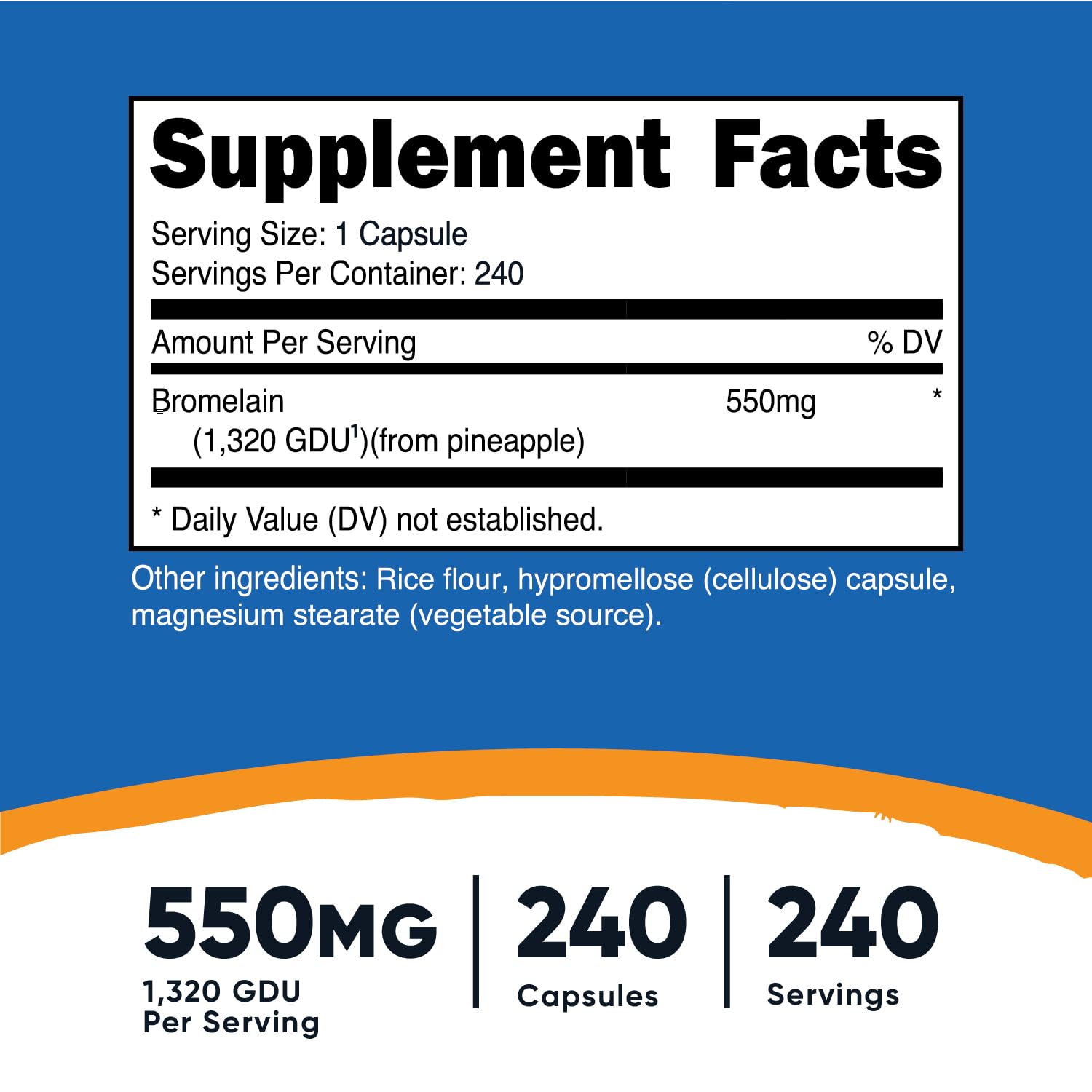 Foto 3 pulgar | Suplemento Nutricost, Cápsulas De Bromelina, 550 Mg, 240 Veganas - Venta Internacional.