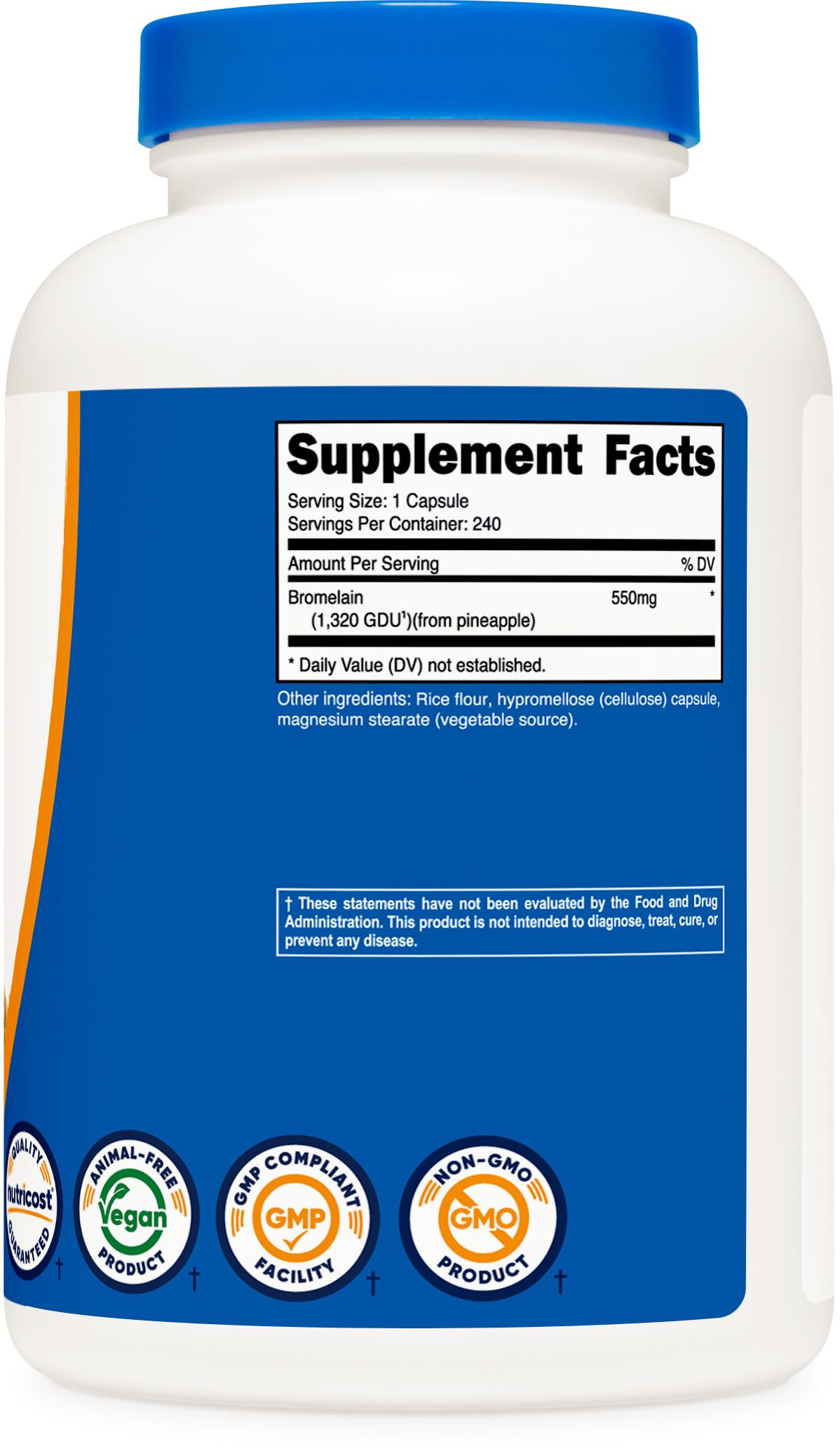 Foto 6 pulgar | Suplemento Nutricost, Cápsulas De Bromelina, 550 Mg, 240 Veganas - Venta Internacional.