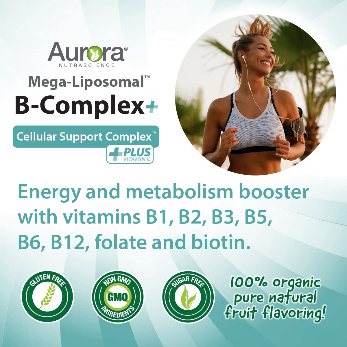 Foto 3 pulgar | Suplemento Aurora Nutrascience Megaliposomal B Complex Más Vitamina C 480 Ml - Venta Internacional.