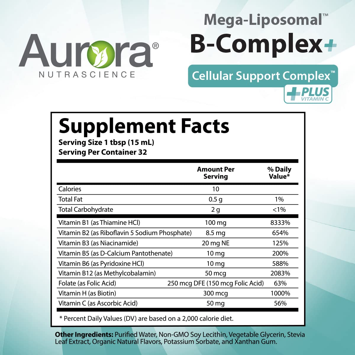 Foto 7 | Suplemento Aurora Nutrascience Megaliposomal B Complex Más Vitamina C 480 Ml - Venta Internacional.