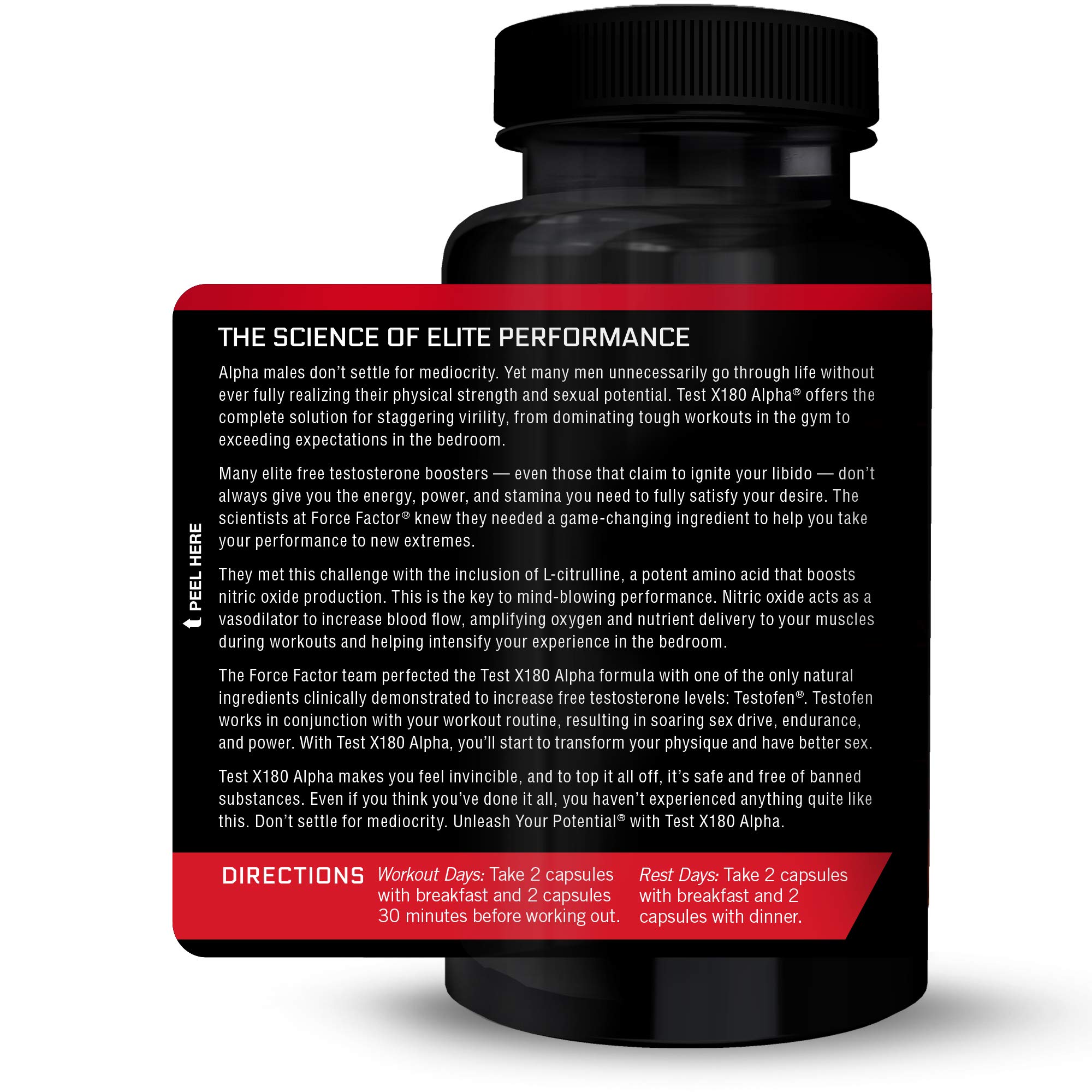 Foto 4 pulgar | Testosterone Booster Force Factor Test X180 Alpha 60 Cápsulas - Venta Internacional.