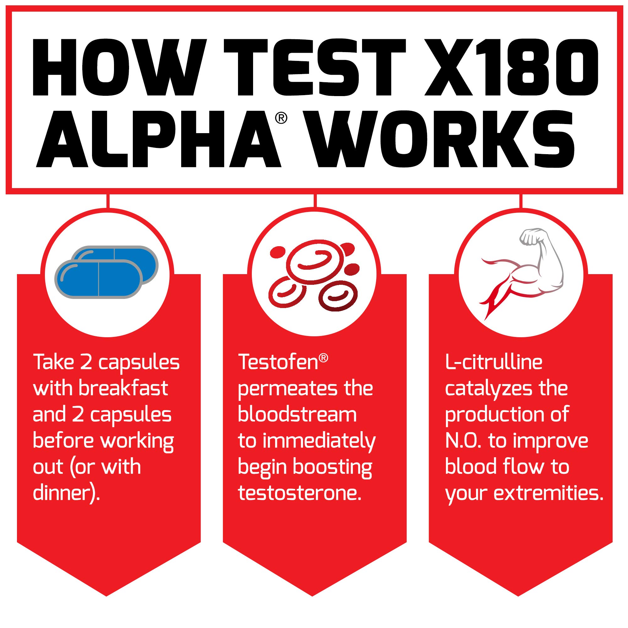 Foto 6 pulgar | Testosterone Booster Force Factor Test X180 Alpha 60 Cápsulas - Venta Internacional.