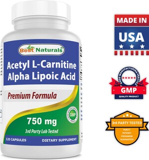 Foto 5 | Supplement Best Naturals Acetil L-carnitina Y Ácido Alfa Lipoico 750 Mg 120 Cápsulas - Venta Internacional.