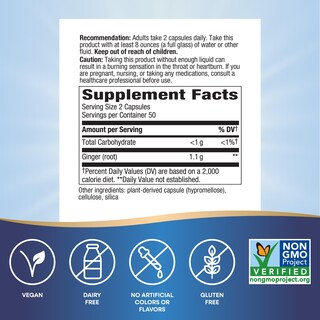 Foto 2 | Suplemento De Raíz De Jengibre De Nature's Way 100 Cápsulas De 1100 Mg - Venta Internacional.