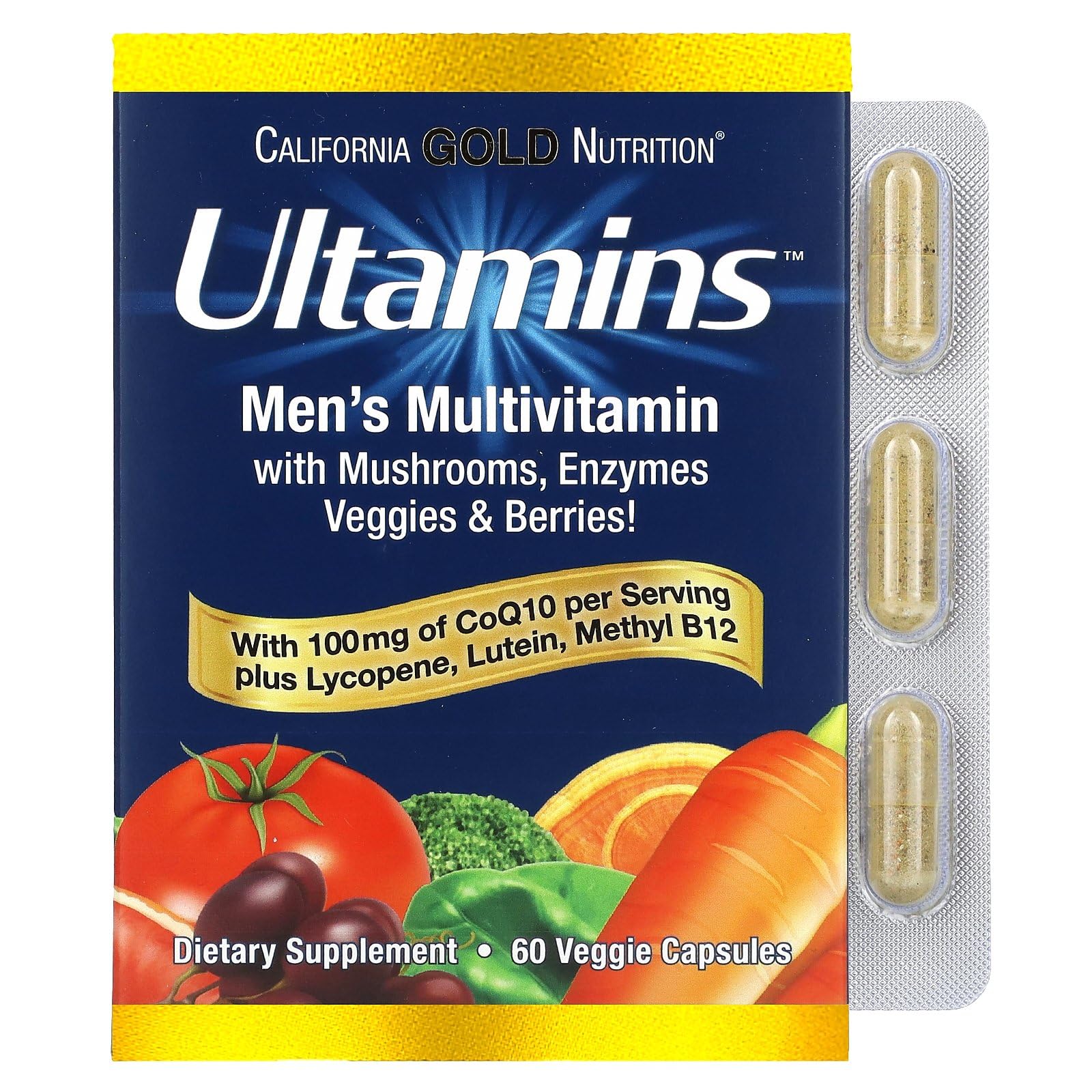 Foto 2 pulgar | Multivitamínico California Gold Nutrition Ultamins Para Hombre, 60 Cápsulas - Venta Internacional.