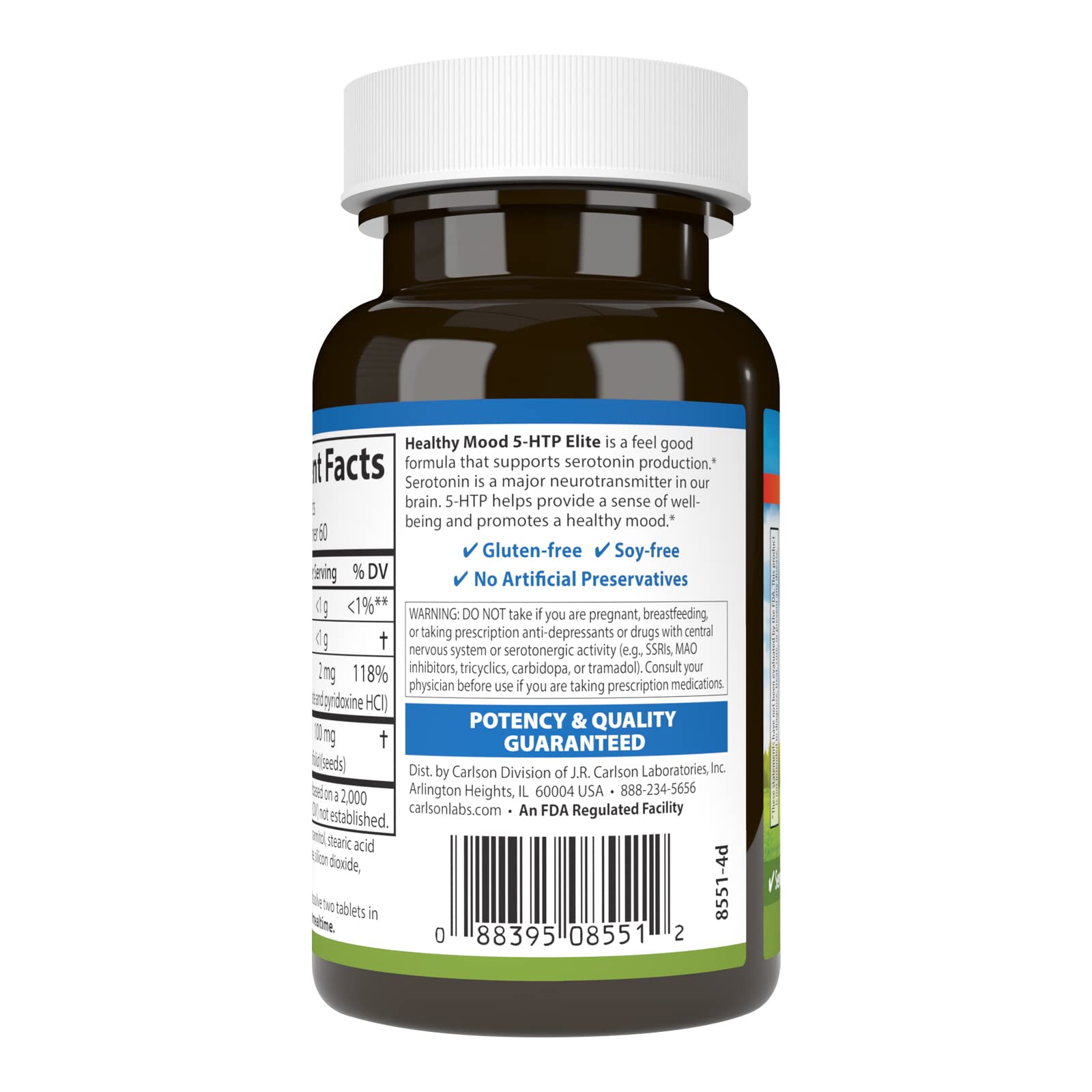 Foto 4 pulgar | Suplemento Carlson Healthy Mood 5-htp Elite 100 Mg 120 Comprimidos - Venta Internacional.