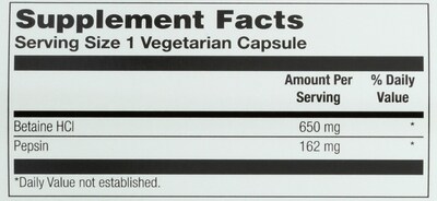 Foto 3 | Suplemento Solaray De Alta Potencia Hcl + Pepsina 650 Mg 100 Vcaps - Venta Internacional.