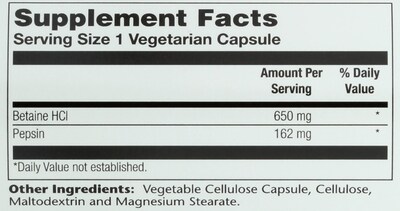 Foto 4 | Suplemento Solaray De Alta Potencia Hcl + Pepsina 650 Mg 100 Vcaps - Venta Internacional.