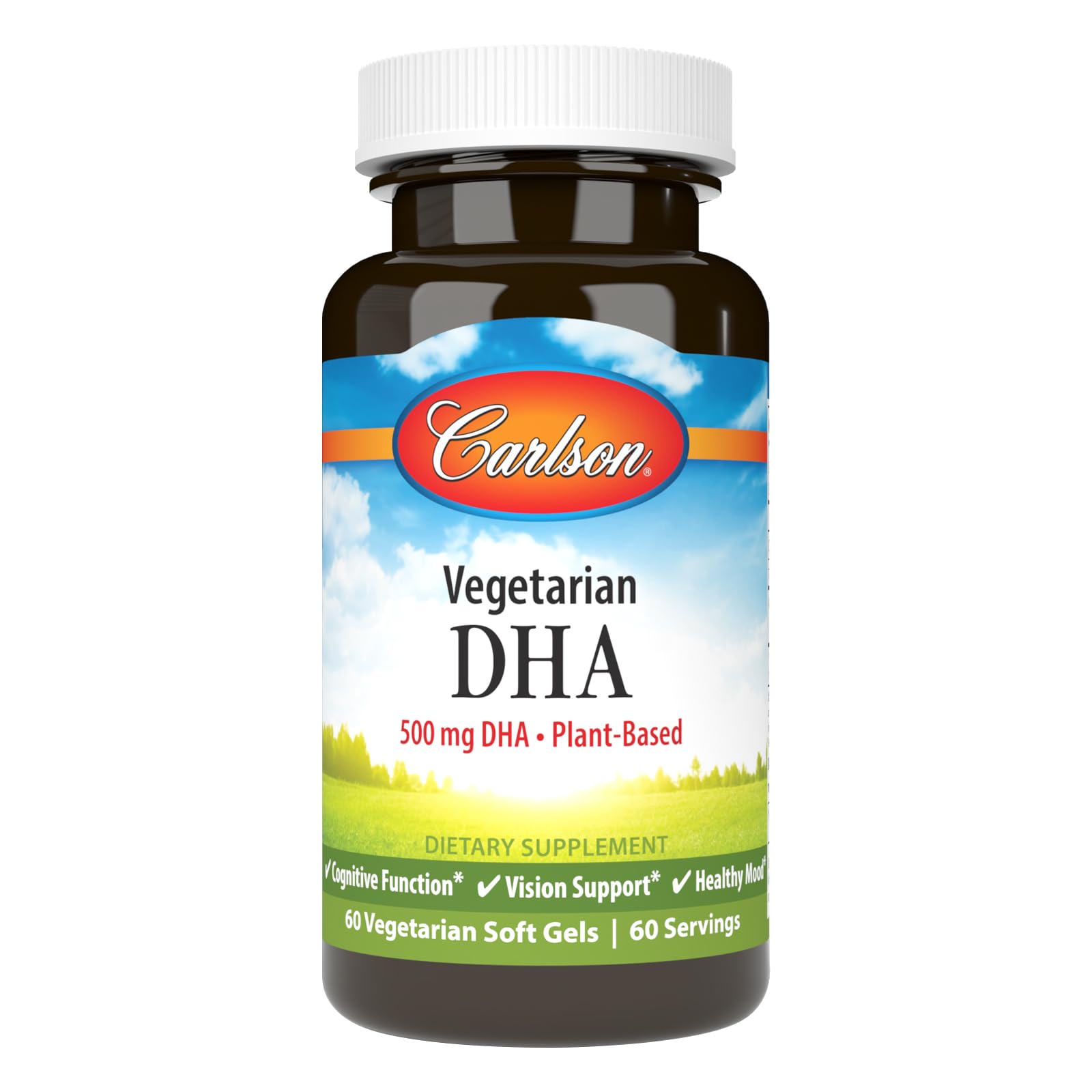 Suplemento Carlson Vegetarian Dha 500 Mg Dha 60 Cápsulas Blandas - Venta Internacional.