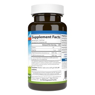 Foto 2 | Suplemento Carlson Vegetarian Dha 500 Mg Dha 60 Cápsulas Blandas - Venta Internacional.