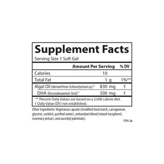 Foto 4 | Suplemento Carlson Vegetarian Dha 500 Mg Dha 60 Cápsulas Blandas - Venta Internacional.