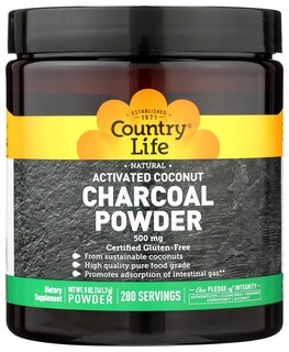 Foto 1 | Carbón De Coco Activado En Polvo Country Life 500 Mg - Venta Internacional.