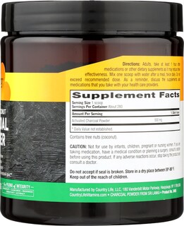 Foto 7 | Carbón De Coco Activado En Polvo Country Life 500 Mg - Venta Internacional.