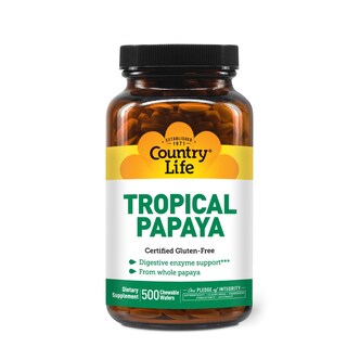 Foto 1 | Supplement Country Life Natural Tropical Papaya Enzyme 500 Obleas Masticables - Venta Internacional.