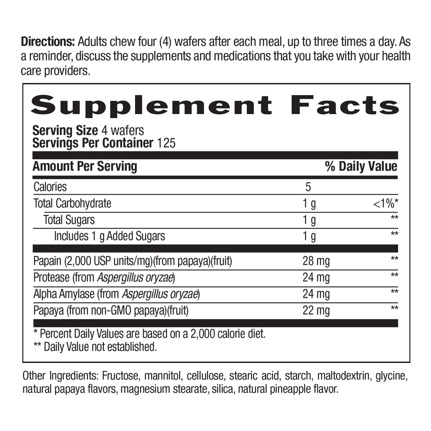 Foto 6 pulgar | Supplement Country Life Natural Tropical Papaya Enzyme 500 Obleas Masticables - Venta Internacional.